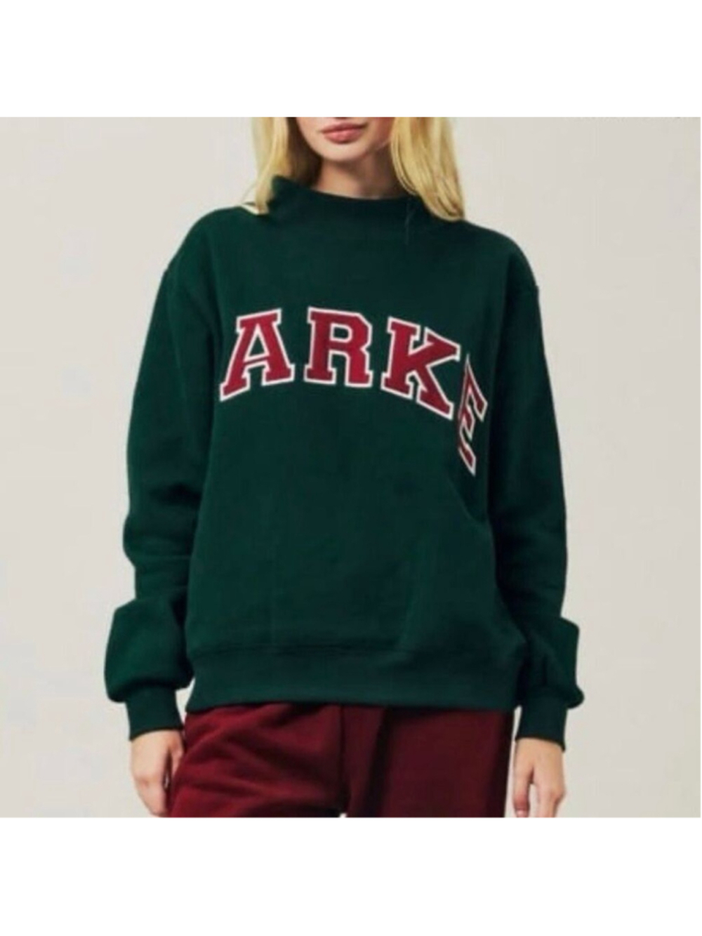 PARKE NWT Varsity Mock neck in Forest Maroon Size XXL - Picture 2 of 13